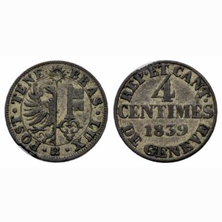 Genf 4 Centimes 1839