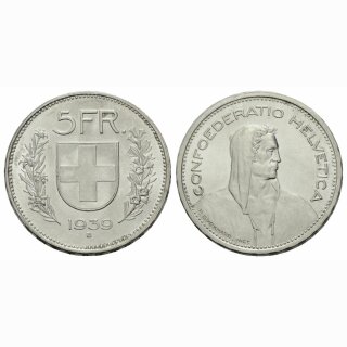 Schweiz 5 Franken 1939 B