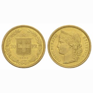 Schweiz 20 Franken 1883 Helvetia