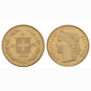 Schweiz 20 Franken 1896 B Helvetia