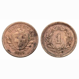 Schweiz 1 Rappen 1889 B