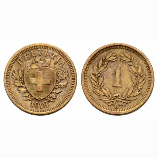 Schweiz 1 Rappen  1918 B