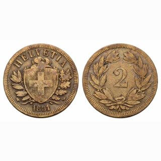 Schweiz 2 Rappen  1851 A