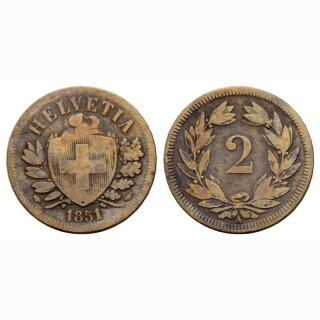 Schweiz 2 Rappen 1851 A