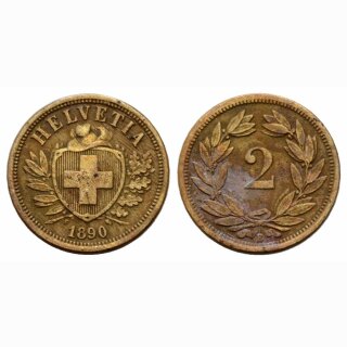 Schweiz 2 Rappen  1890 B