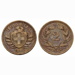 Schweiz 2 Rappen  1893 B