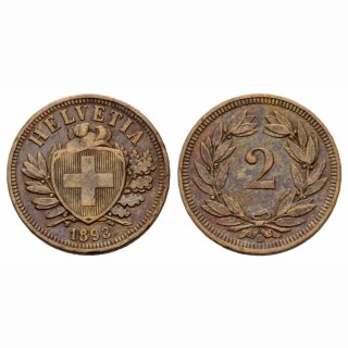 Schweiz 2 Rappen  1893 B