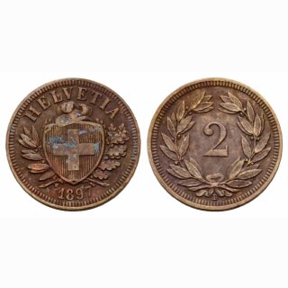 Schweiz 2 Rappen  1897 B