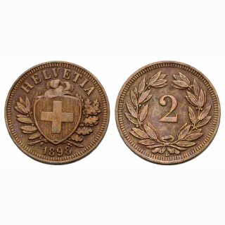Schweiz 2 Rappen  1898 B