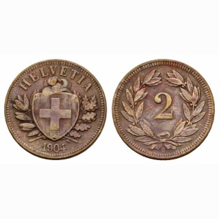 Schweiz 2 Rappen  1904 B