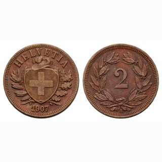 Schweiz 2 Rappen  1907 B