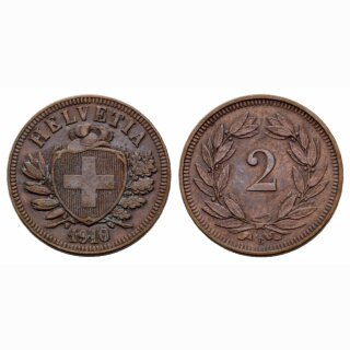Schweiz 2 Rappen  1910 B