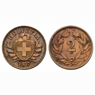 Schweiz 2 Rappen  1937 B