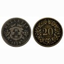 Schweiz 20 Rappen  1859 B