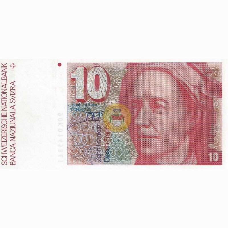 Schweiz 10 Franken 1990 Euler