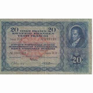 Schweiz 20 Franken 1938, 10. März Pestalozzi