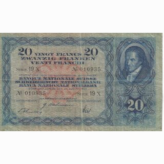 Schweiz 20 Franken 1946, 31. August Pestalozzi