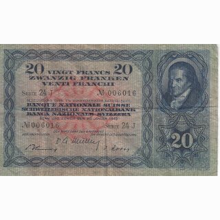 Schweiz 20 Franken 1949, 20. Januar Pestalozzi