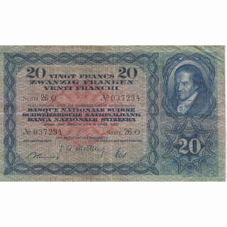 Schweiz 20 Franken 1950, 9. März Pestalozzi