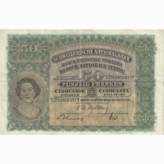 Schweiz 50 Franken 1947, 16. Oktober Holzfäller