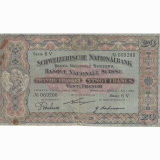 Schweiz 20 Franken 1922, 1. Juli Vreneli