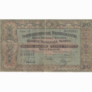Schweiz 20 Franken 1923, 1. Mai Vreneli