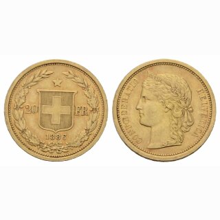 Schweiz 20 Franken 1886