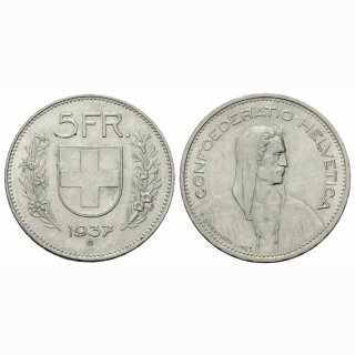 Schweiz 5 Franken 1937 B Tell