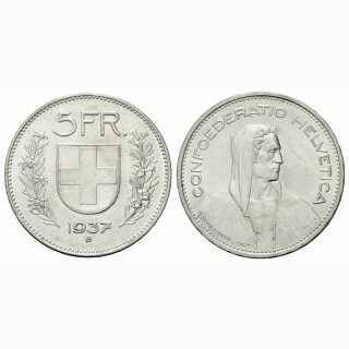 Schweiz 5 Franken 1937 B Tell