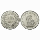 Schweiz 2 Franken 1936 B Stehende Helvetia