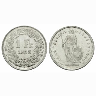 Schweiz 1 Franken 1932 B Stehende Helvetia