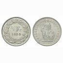 Schweiz 1/2 Franken 1953 B Stehende Helvetia