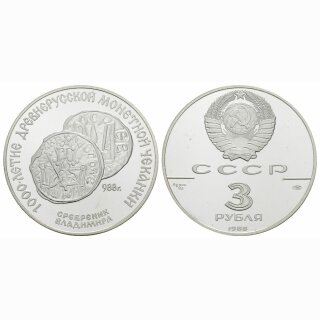 Russland 3 Rubel 1988 Grossfürst Wladimir