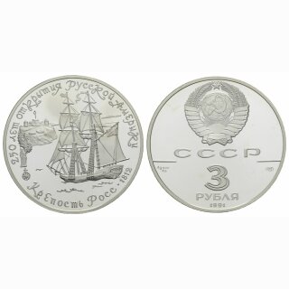 Russland 3 Rubel 1991 Fort Ross