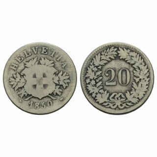 Schweiz 20 Rappen 1850 BB