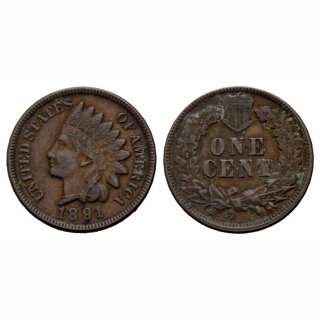 USA 1 Cent 1891 Indianer