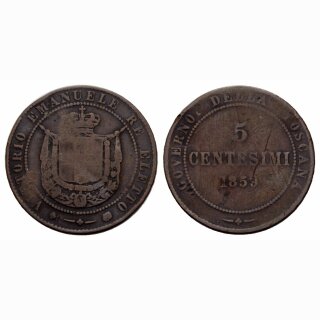 Italien Toscana 5 Centesimi 1859
