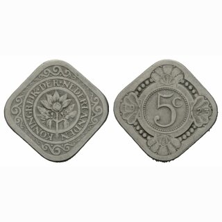 Niederland 5 Cents 1923 Wilhelmia I