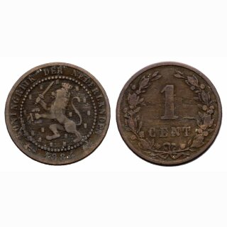 Niederland 1 Cent 1884 William III