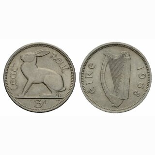 Irland 3 Pence 1968