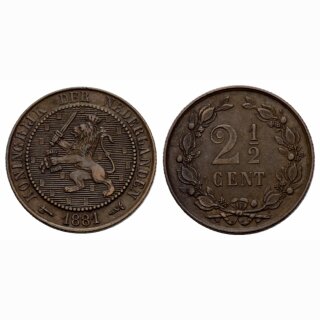 Niederland 2 1/2 Cent 1881 William III