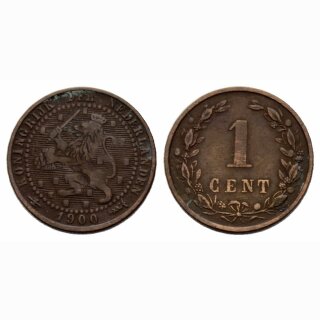 Niederland 1 Cent 1900 William III