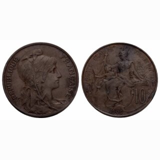Frankreich  10 Centimes 1906