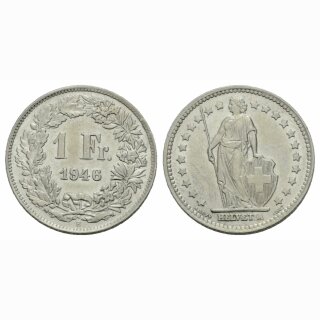 Schweiz 1 Franken 1946 B Helvetia