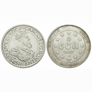 Belgien 5 Ecu 1987 Charles V