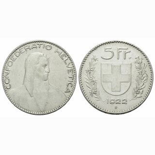 Schweiz 5 Franken 1922 B