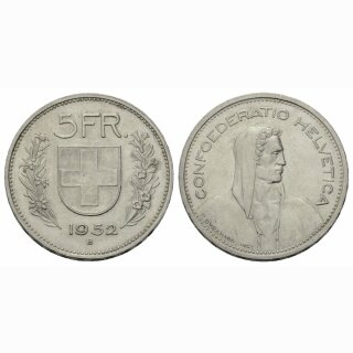 Schweiz 5 Franken 1952 B