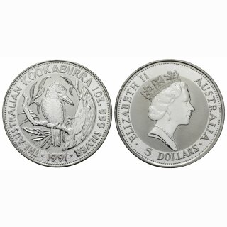 Australien 5 Dollar 1991 Kookaburra