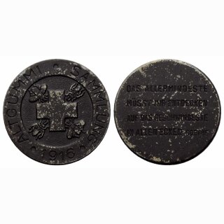 1916 Schweiz Medaille Altgummisammlung