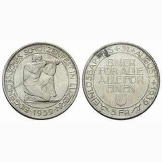 Schweiz 5 Franken 1939 Luzern